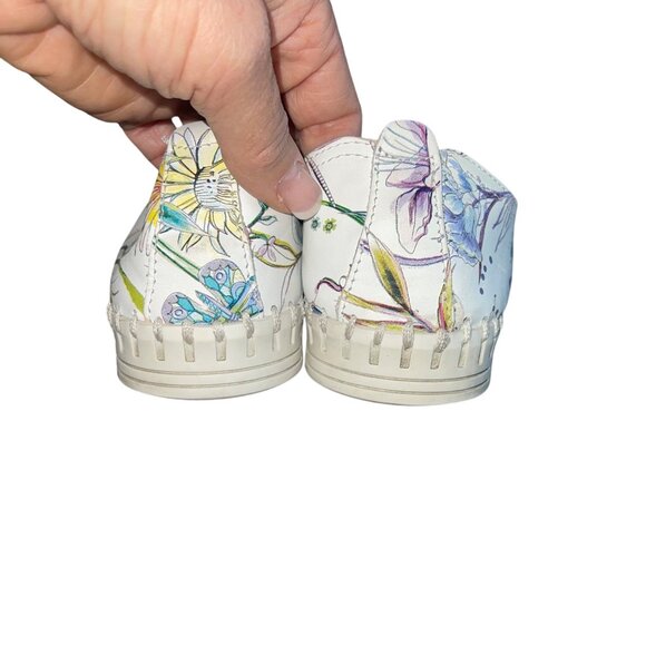 Eric Michaels Marlo Womens Slip-on Size 38 Multicolor Floral Printed Leather - Picture 4 of 9